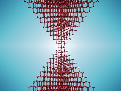 A model of a diamond molecular structure flipped