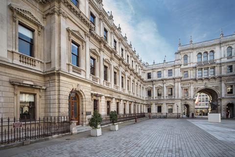 View of the Royal Society of Chemistry entrance at Burlington House, London