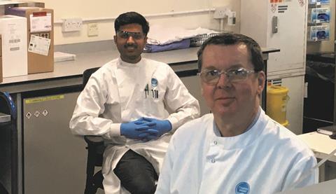 Photo of Harsh Shar and Michael Wevil who are chemists at ThamesWater