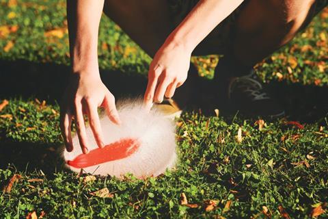 A balloon bursting