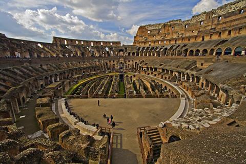 An image showing the interior of the Colosseum in Rome