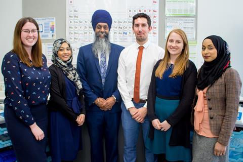 Group photo of the six staff members of the chemistry department at NCS