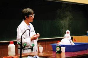 Anne performs the Elephant’s toothpaste demonstration