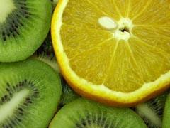 Orange and kiwi fruits