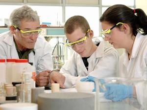 Students doing a practical experiment