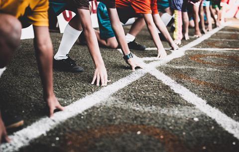 Runners at a starting line