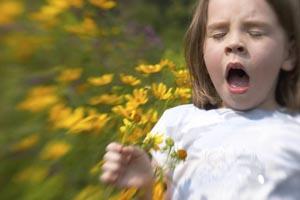 A child with hayfever