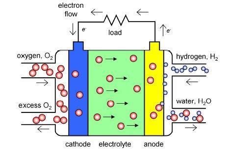 Diagram of a solid oxide fuel cell