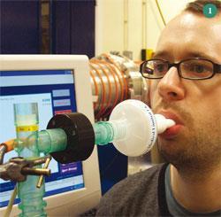 Figure 1 - Demonstrating a breath-sampling device