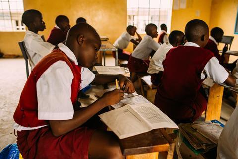 Students in a South African classroom