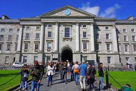 An image showing a view of the campus of Trinity College