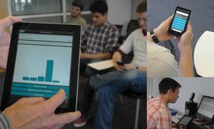 Students check their understanding using Socrative