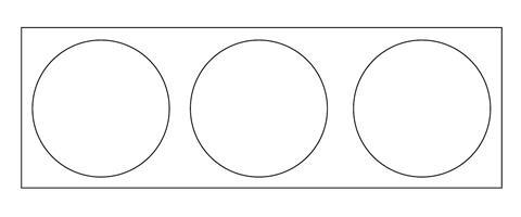 A diagram showing three circles within a rectangle, illustrating a small well-plate
