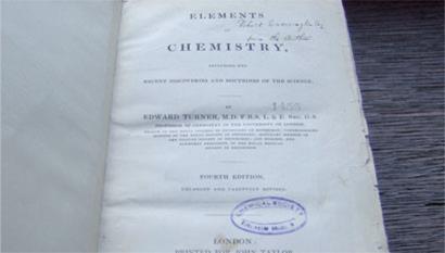 Title page of Elements of chemistry by Edward Turner