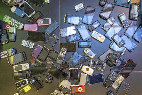 An image showing old mobile phones