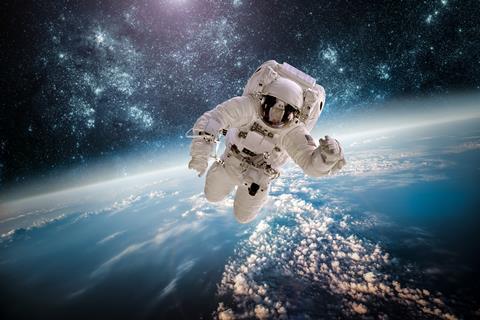 An astronaut in space