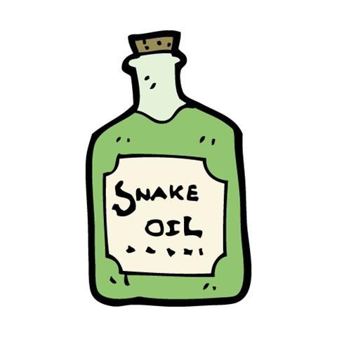 Cartoon vial of snake oil