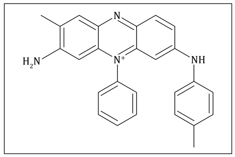 A chemical structure including five aromatic rings and four nitrogen atoms
