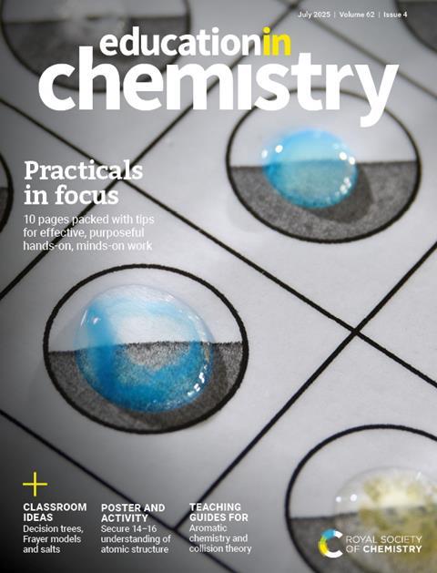 The EiC July 2025 issue cover, with a microscale experiment