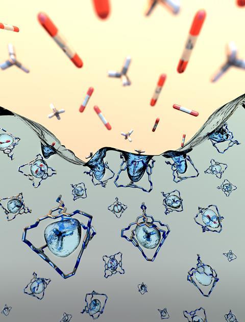 Diagram of porous liquid and its surface