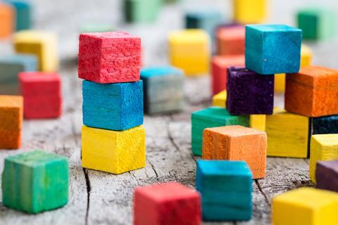 Multicoloured building blocks