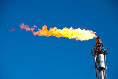 Oil terminal flaring off gas