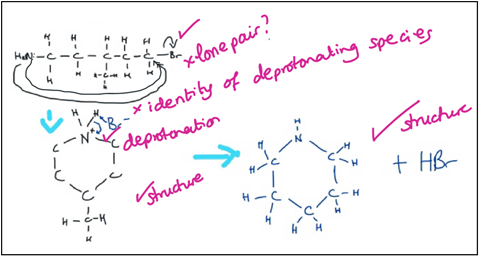 A marked answer to an organic chemistry question