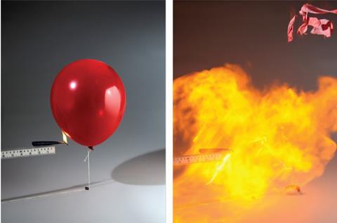 An exploding balloon
