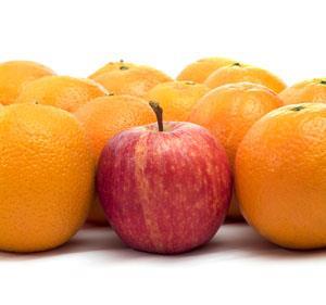 An apple among oranges (Quantity calculus - remember that apples can't be added to oranges)