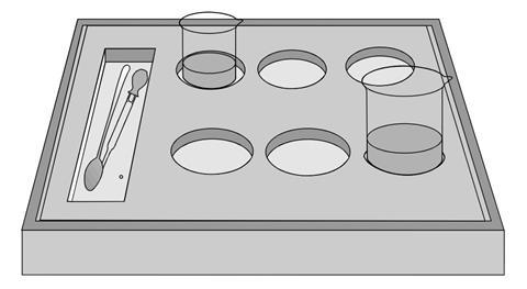 Equipment tray for visual impairment