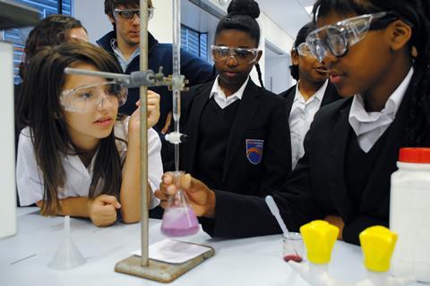 Secondary school pupils at a university open day