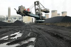 A machine moving coal supplies for a power station