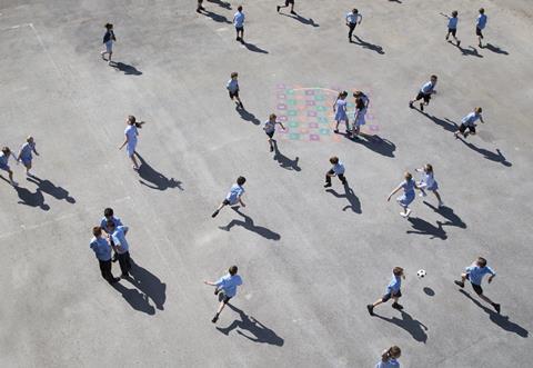 An image showing pupils during their break