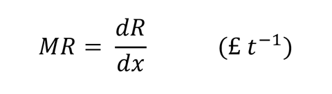 An image illustrating the equation for calculating marginal revenue