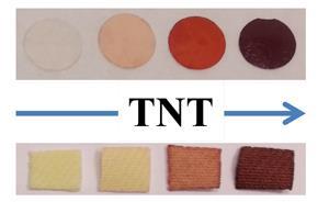 Polymer changing colour in presence of TNT