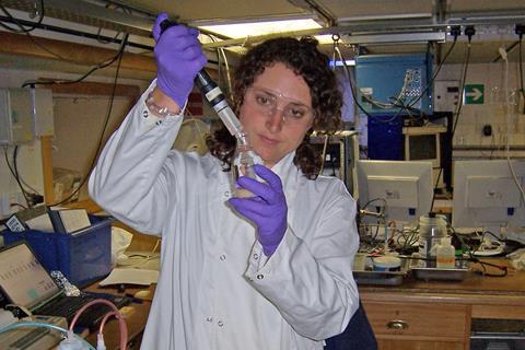 A photo of a scientist at work