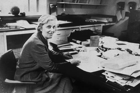 Dorothy Hodgkin at her desk