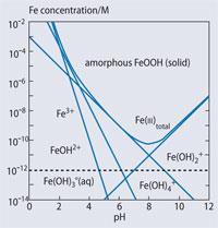 Figure 5 - The pH and concentration dependence of iron species