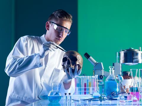 Preparing to remove a sample of bone