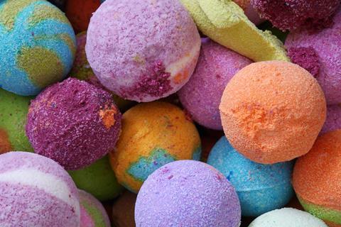 A picture of bath bombs in bright colours