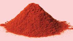 A pile of paprika, potentially sprinkled with lead