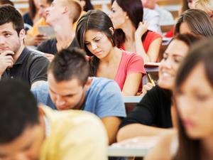 Students in a lecture theatre