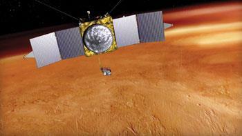 MAVEN equipment over Mars