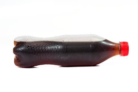 Generic cola bottle, lying on its side
