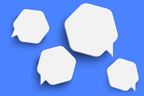 Hexagonal speech bubbles