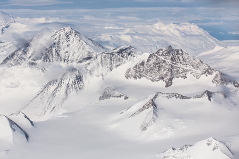 Antarctic landscape from above