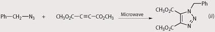 Reaction of benzyl azide with dimethyl acetylenedicarboxylate