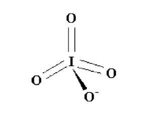 Chemical structure of periodate anion