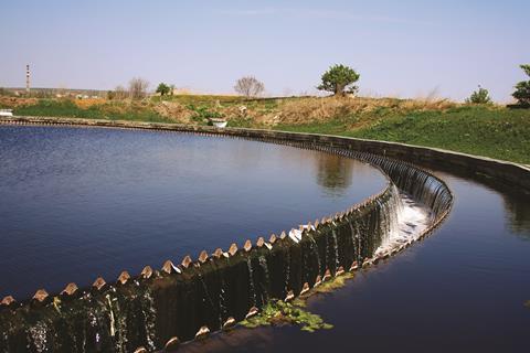 Primary radial settler at wastewater treatment plant