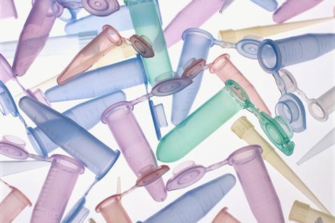 Plastic pipette tips and sample tubes